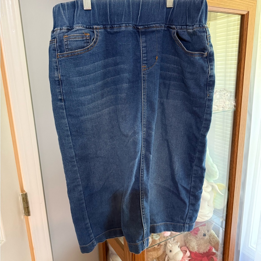 Denim Midi Skirt by Be Girl
